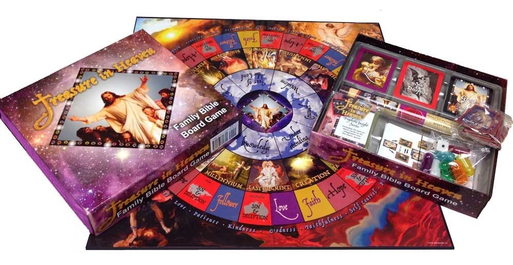 Treasure in Heaven Family Bible Board Game box and components